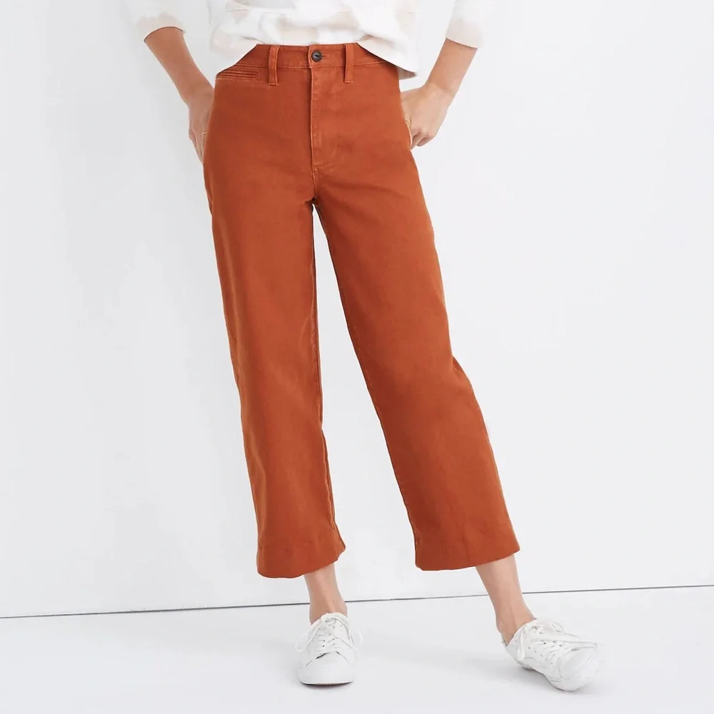 Madewell Slim Emmett Wide-Leg Crop Pants - Picture 1 of 10